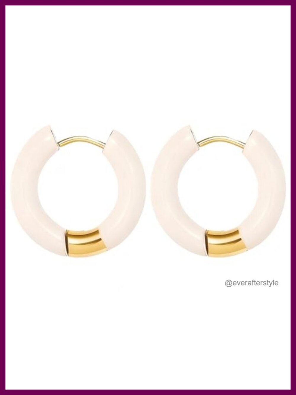 18K Gold Plated Hoop Earrings with S925 Silver Posts, Hypoallergenic Enamel
